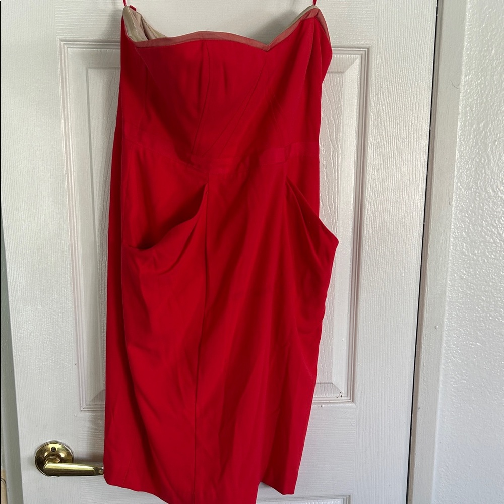 Elegant Red Strapless Dress